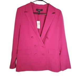 Forever 21 Size Large Magenta Blazer Hot Pink Jacket Going Out Outfit Dress Up